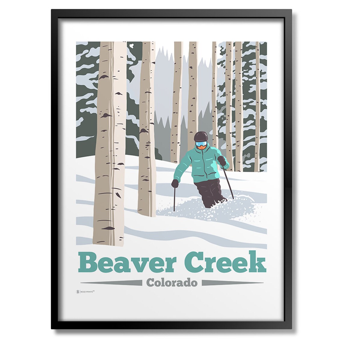 Ski Beaver Creek Art Print, Mountain Travel Poster