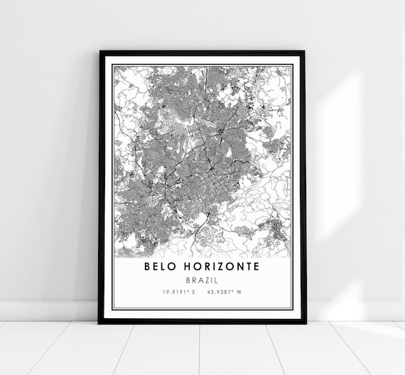 Belo Horizonte Brazil Minimalist City Street Map Line Art Poster