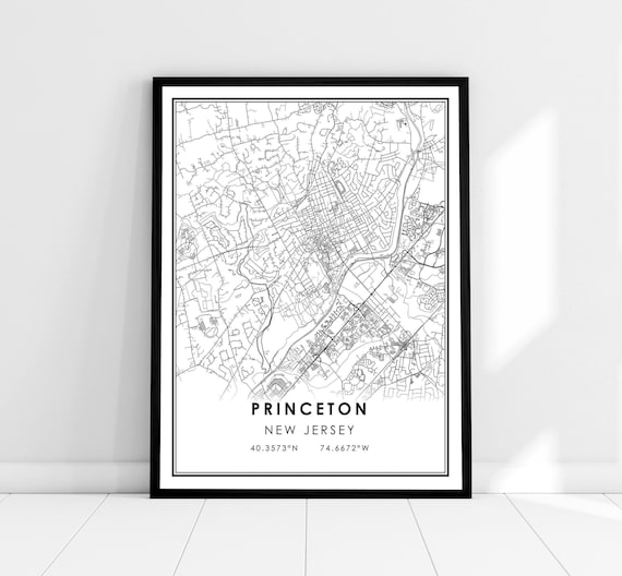Princeton Map Poster, New Jersey City Travel Print