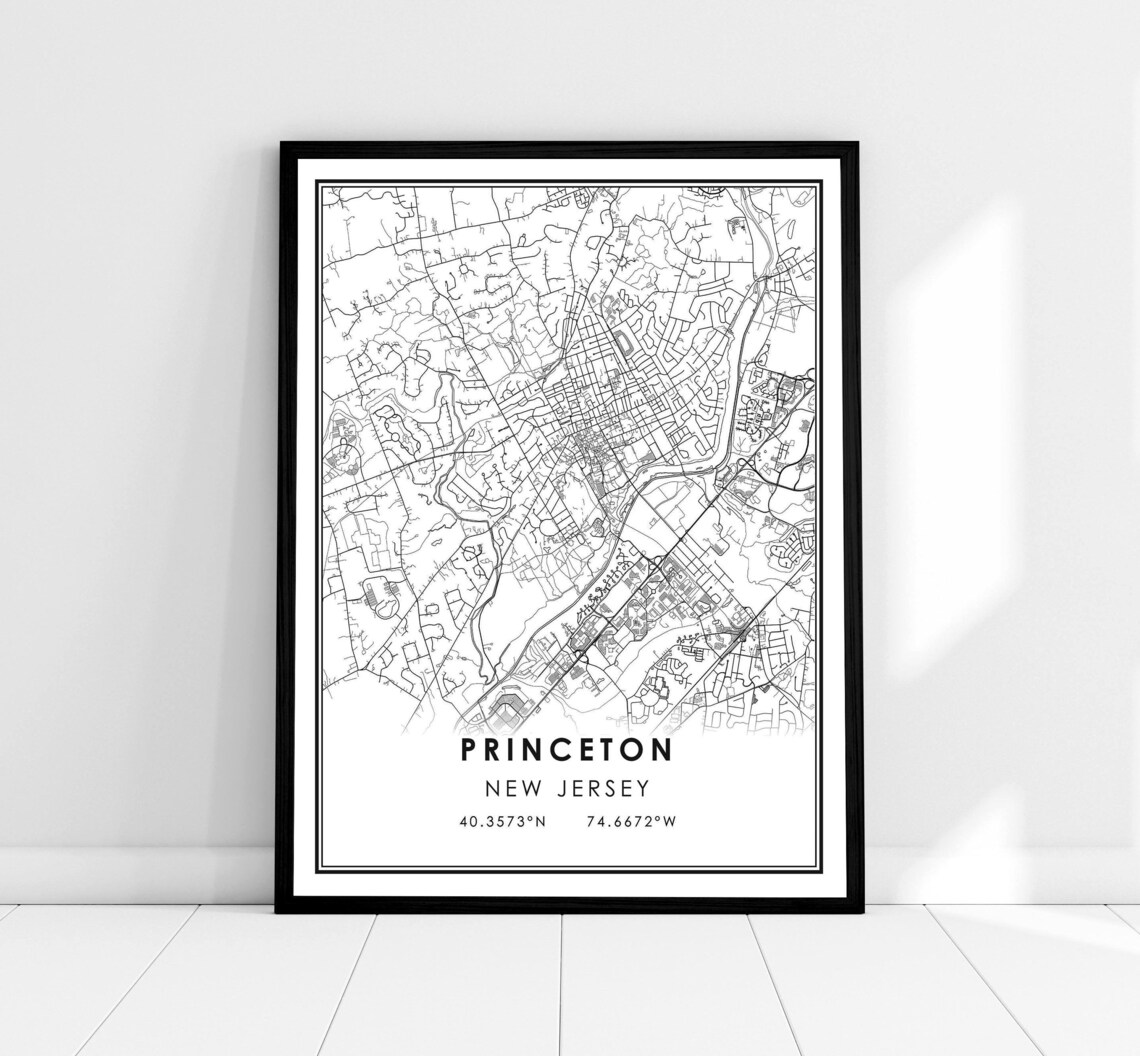 Princeton Map Poster, New Jersey City Travel Print