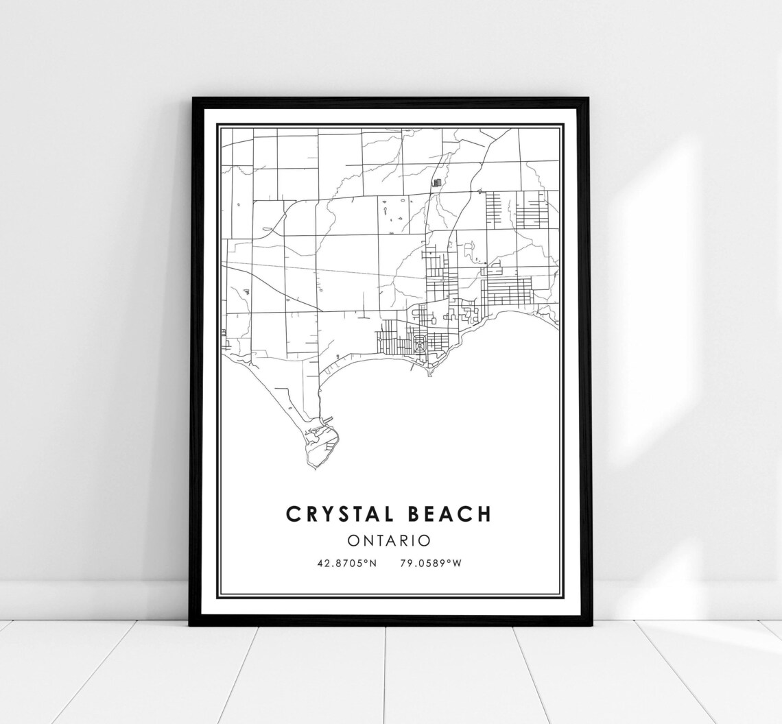 Crystal Beach Map Poster, Ontario City Travel Print