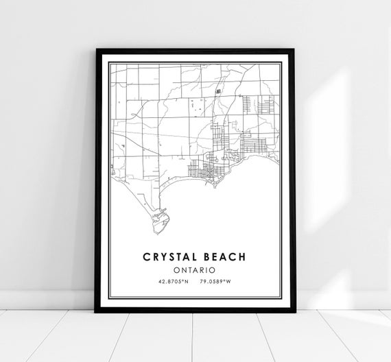 Crystal Beach Map Poster, Ontario City Travel Print