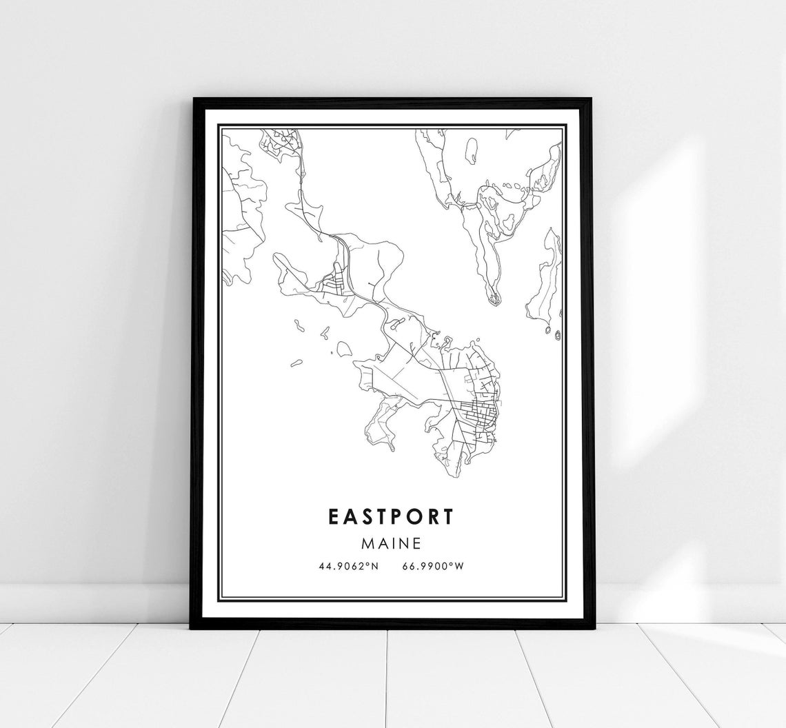 Eastport Map Print, Maine Travel Poster