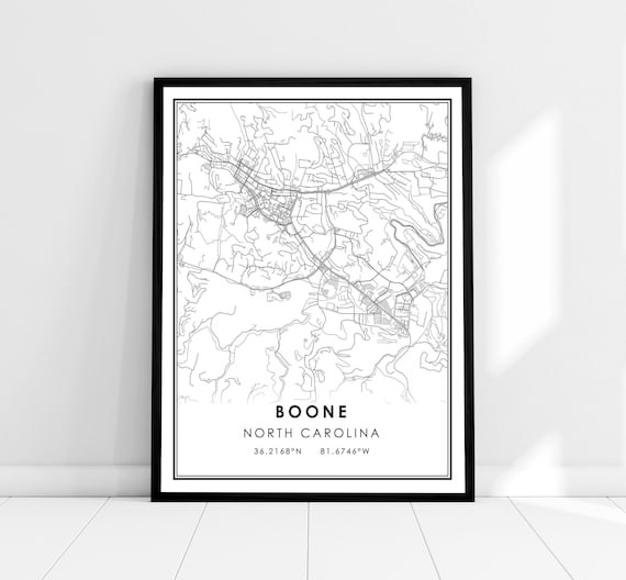 Boone Map Poster, North Carolina City Travel Print