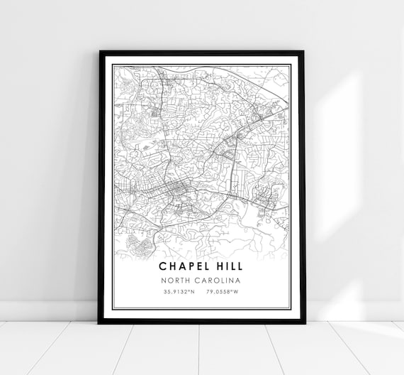 Chapel Hill Map Print Poster, North Carolina City