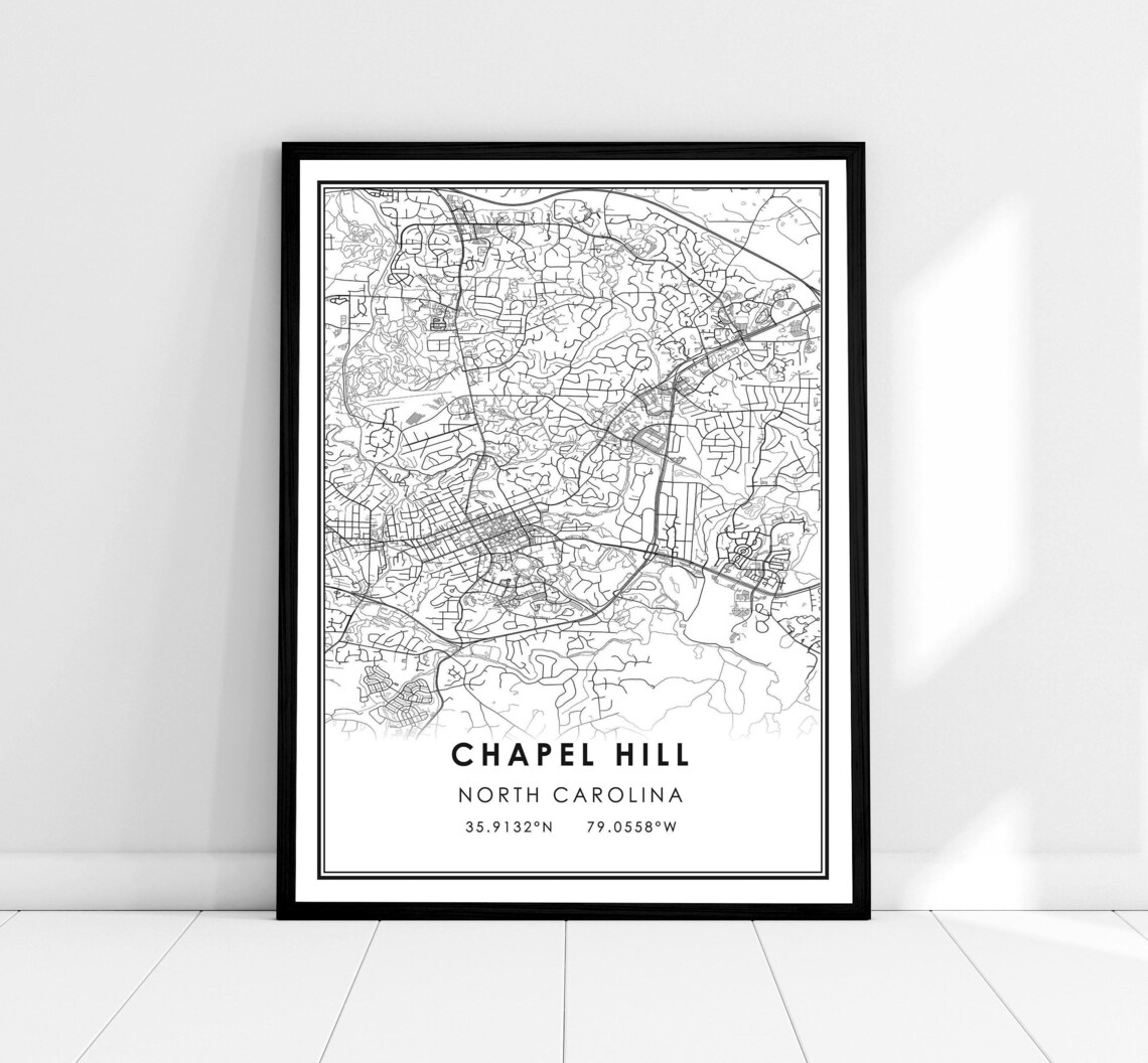 Chapel Hill Map Print Poster, North Carolina City