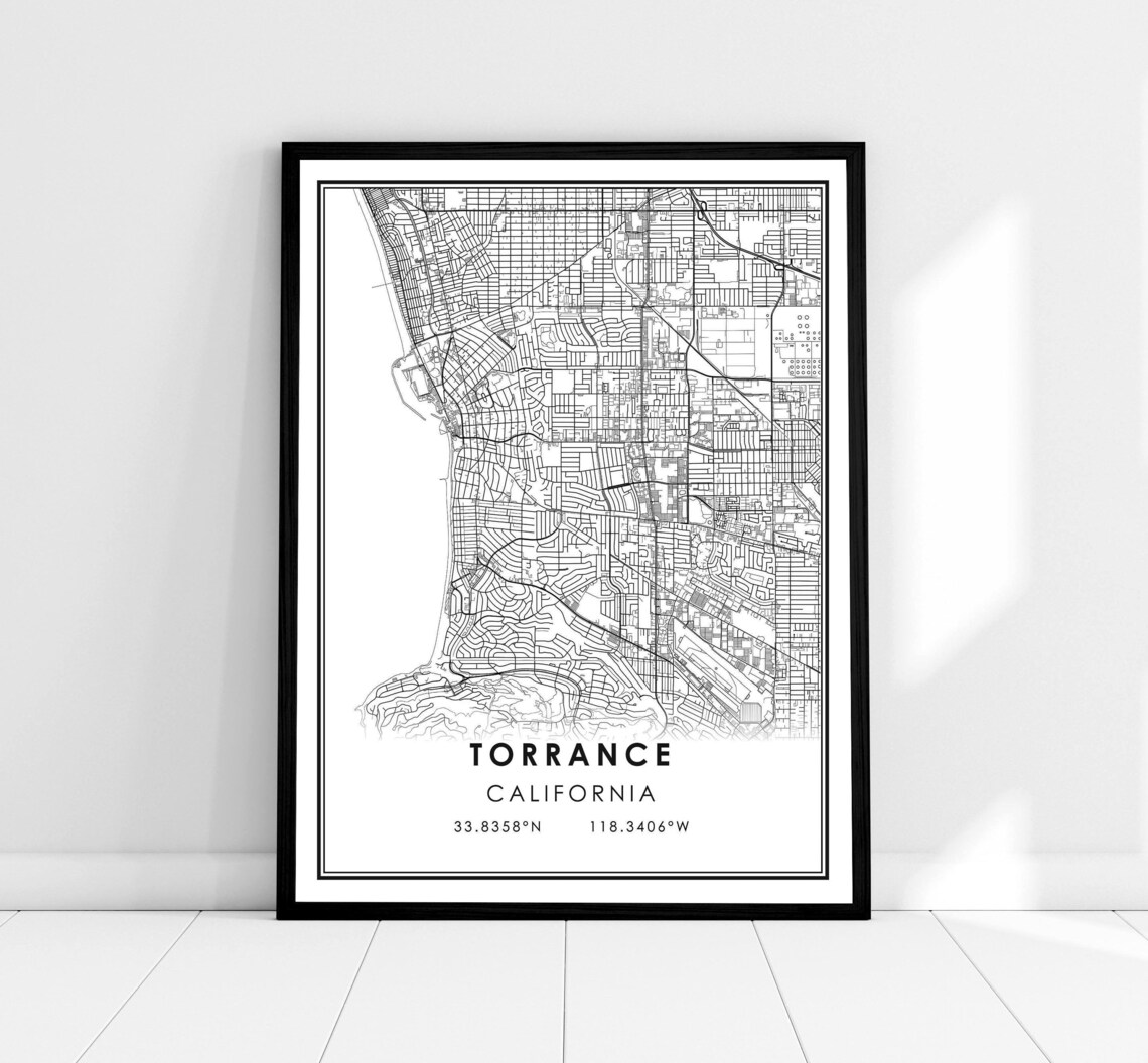 Torrance Map Travel Poster, City Map Print