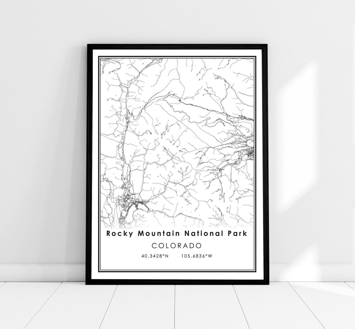 Rocky Mountain National Park Map Poster, Colorado