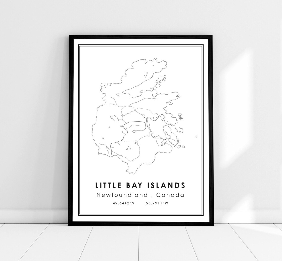 Little Bay Islands Map Poster, Newfoundland City
