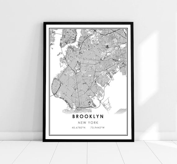 Brooklyn Map Print, City Travel Poster