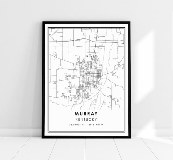 Murray Kentucky Map Print, City Travel Poster
