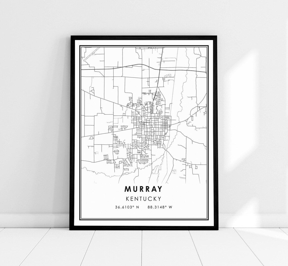 Murray Kentucky Map Print, City Travel Poster