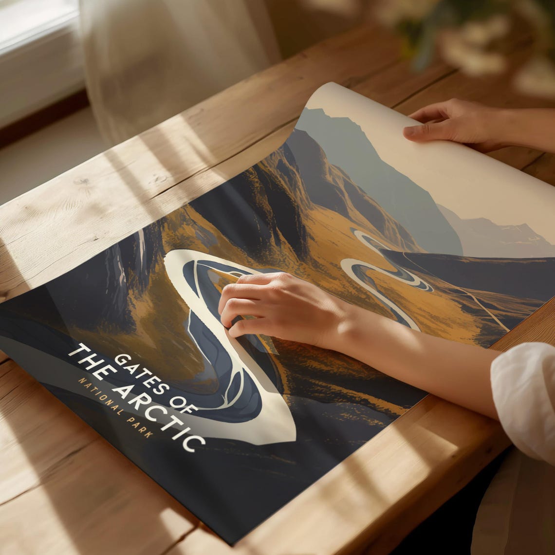 Gates of the Arctic National Park Winding River Valley Poster - Image 3