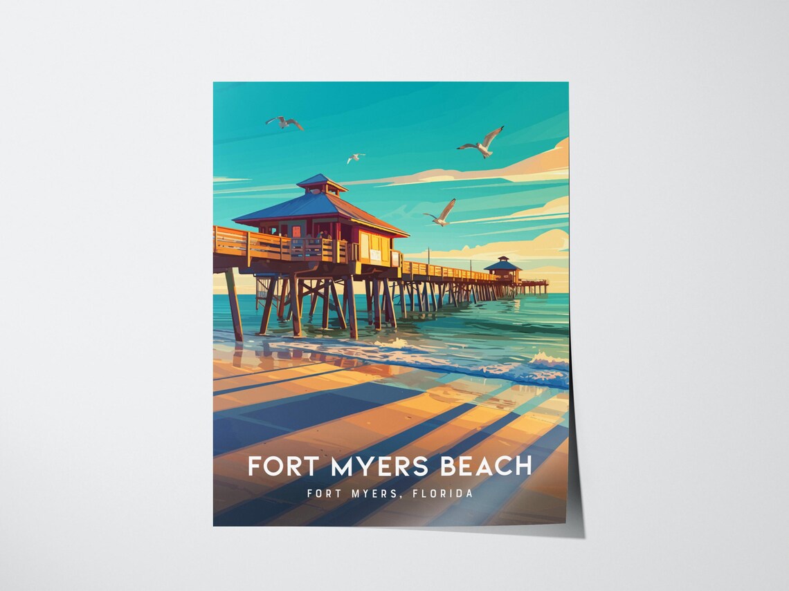 Fort Myers Beach Florida Coastal Art Print