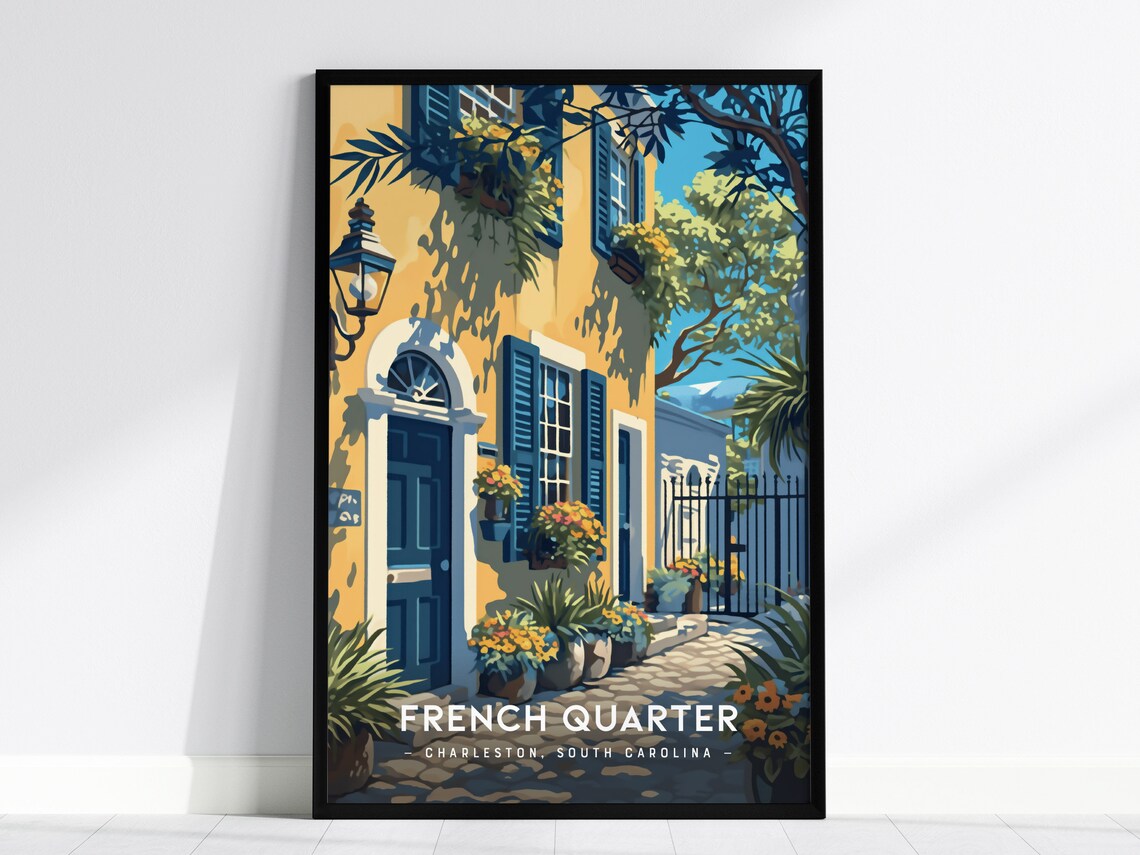 Charleston French Quarter Art Print, Southern Home Decor