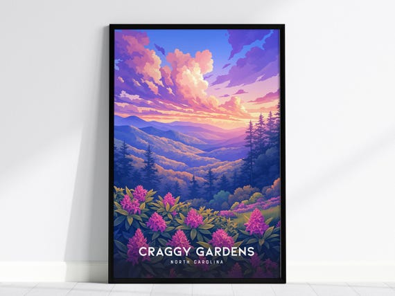 Craggy Gardens Print Blue Ridge Parkway Sunset Rhododendron Art