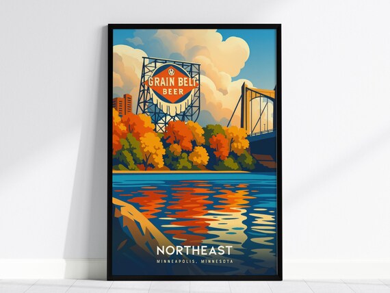 Grain Belt Beer Sign Northeast Minneapolis Minnesota Retro Travel Poster