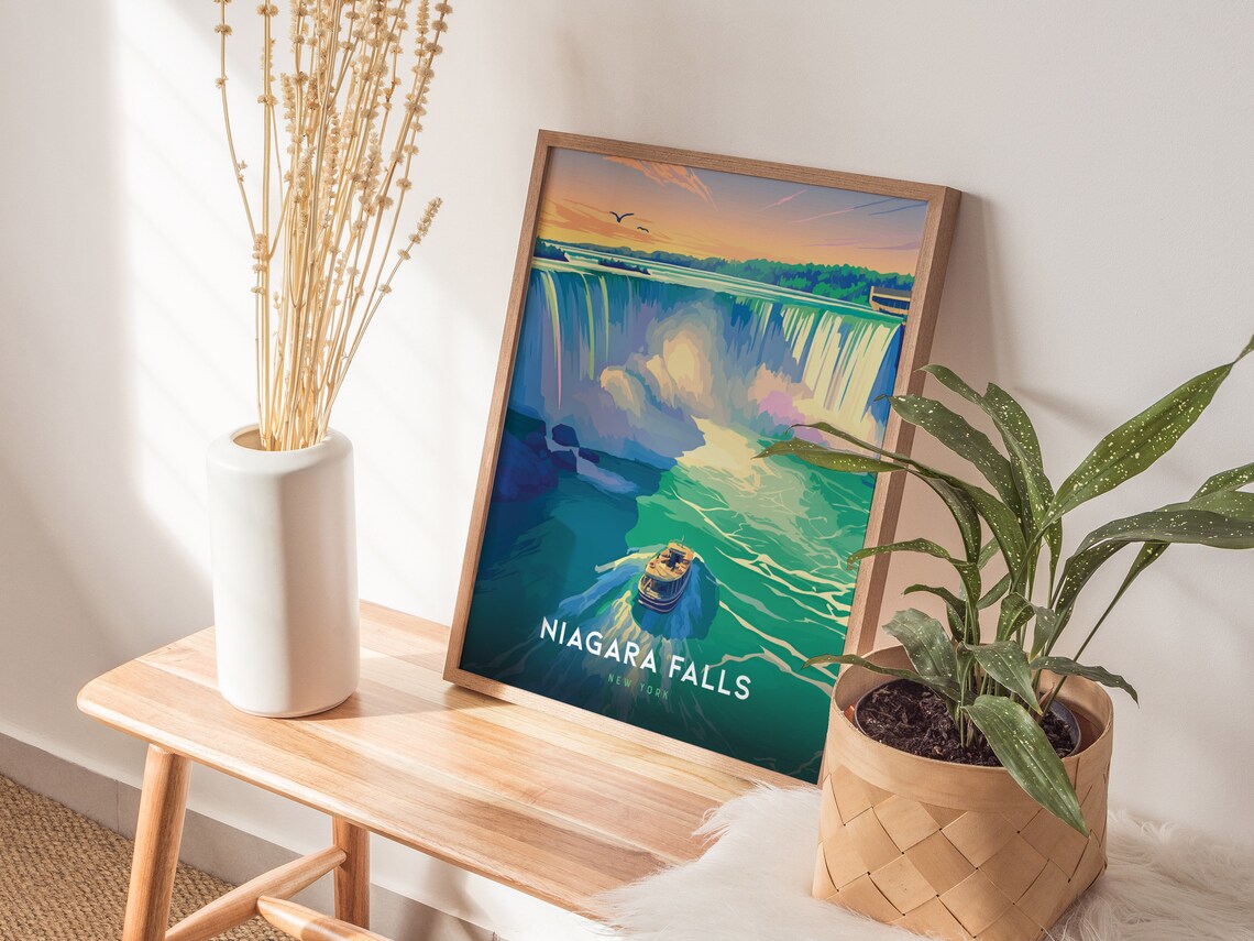 Niagara Falls New York Waterfall Tour Boat Vintage Travel Poster - Image 4