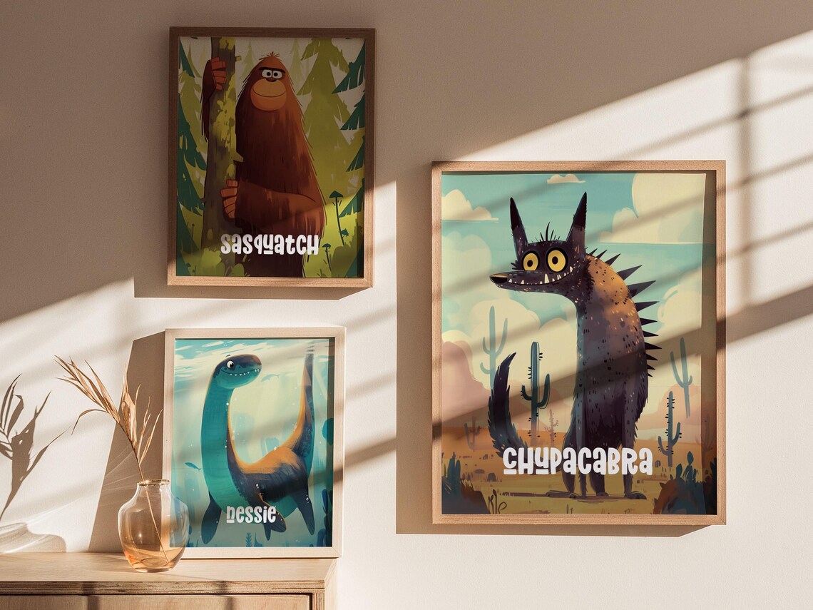 Chupacabra Cute Cryptids Series Kids Room Poster Print - Image 4