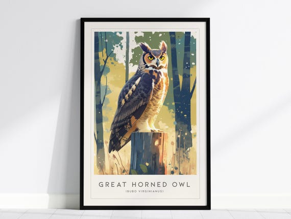 Great Horned Owl Moon Audubon Art Print