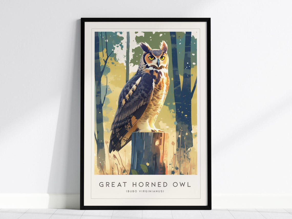 Great Horned Owl Moon Audubon Art Print
