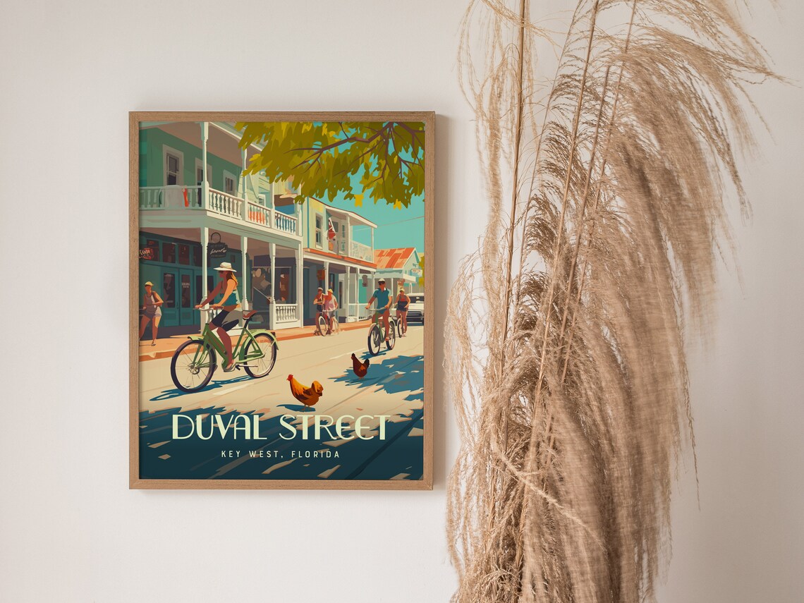 Duval Street Key West Florida Keys Travel Poster - Image 2