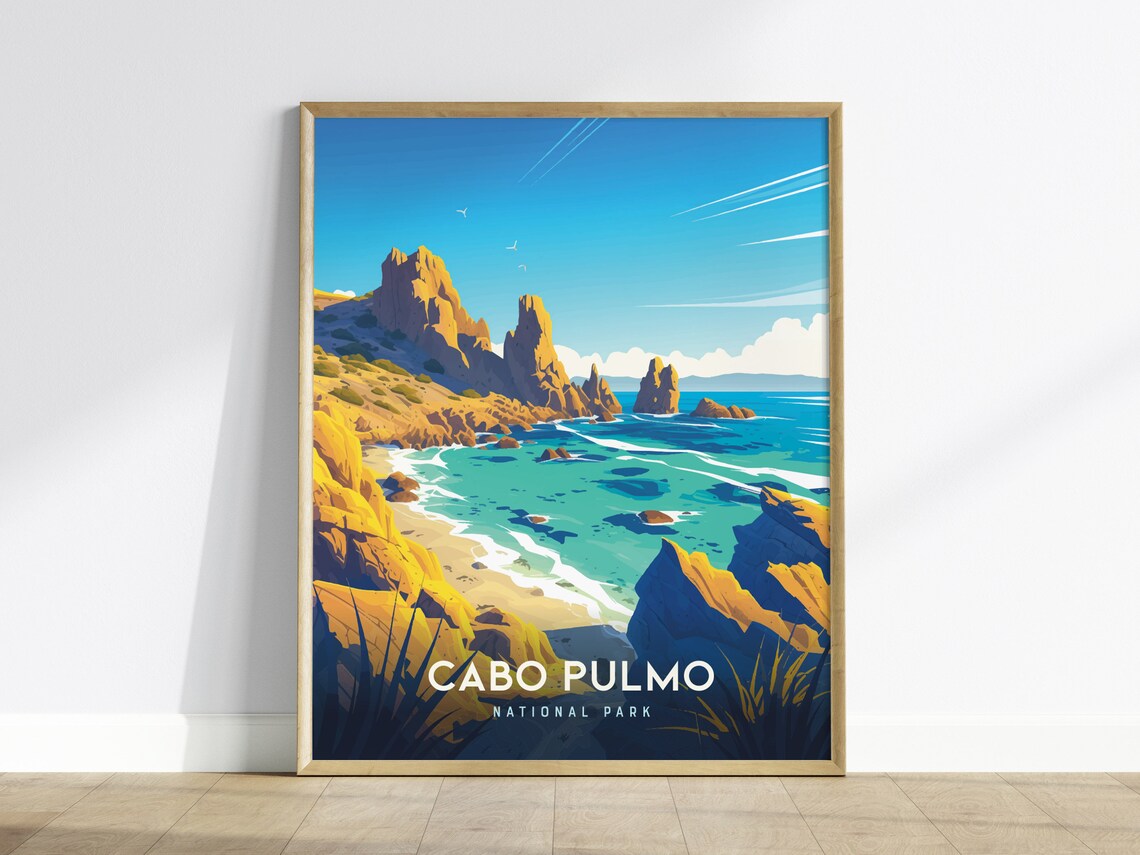 Cabo Pulmo National Park Travel Poster, Baja Coast