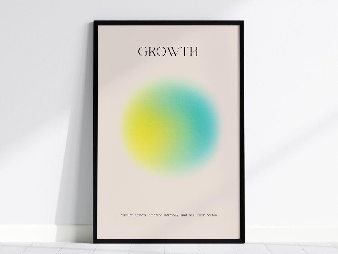 Growth Aura Gradient Minimalist Wellness Affirmation Quote Poster