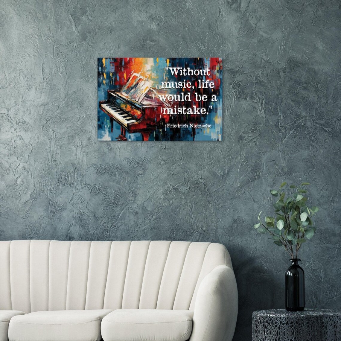 Friedrich Nietzsche Quote Poster "Without Music Life Would Be A Mistake" Piano - Image 2