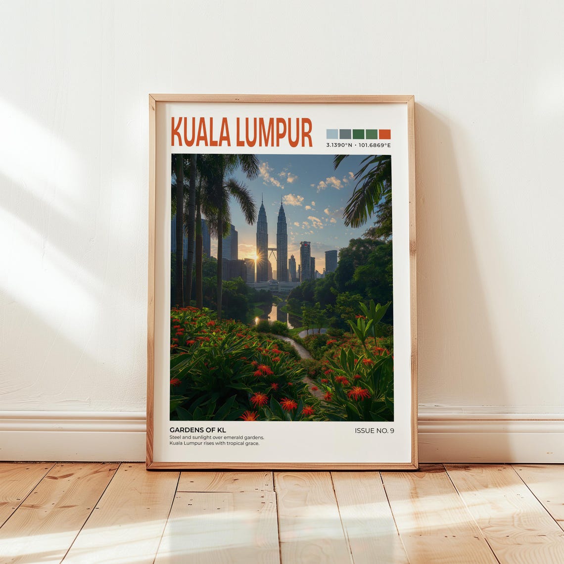 Kuala Lumpur Skyline Print Malaysia Travel Poster Asia Wall Art