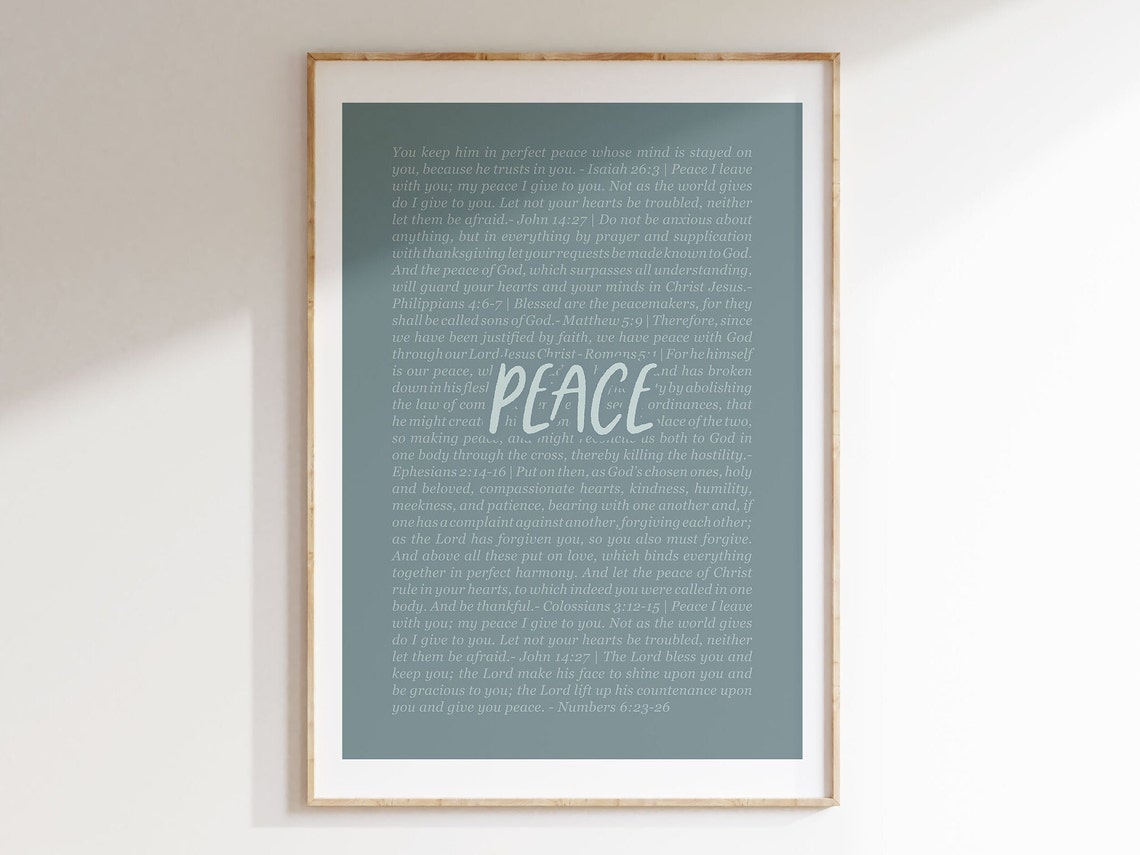 Peace Fruit Of The Spirit Bible Verse Poster Nursery Decor Faith