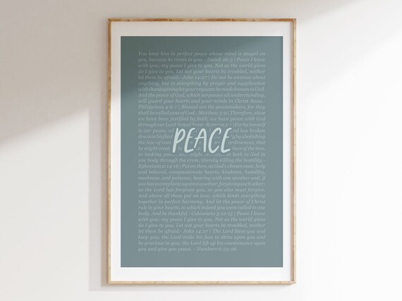 Peace Fruit Of The Spirit Bible Verse Poster Nursery Decor Faith