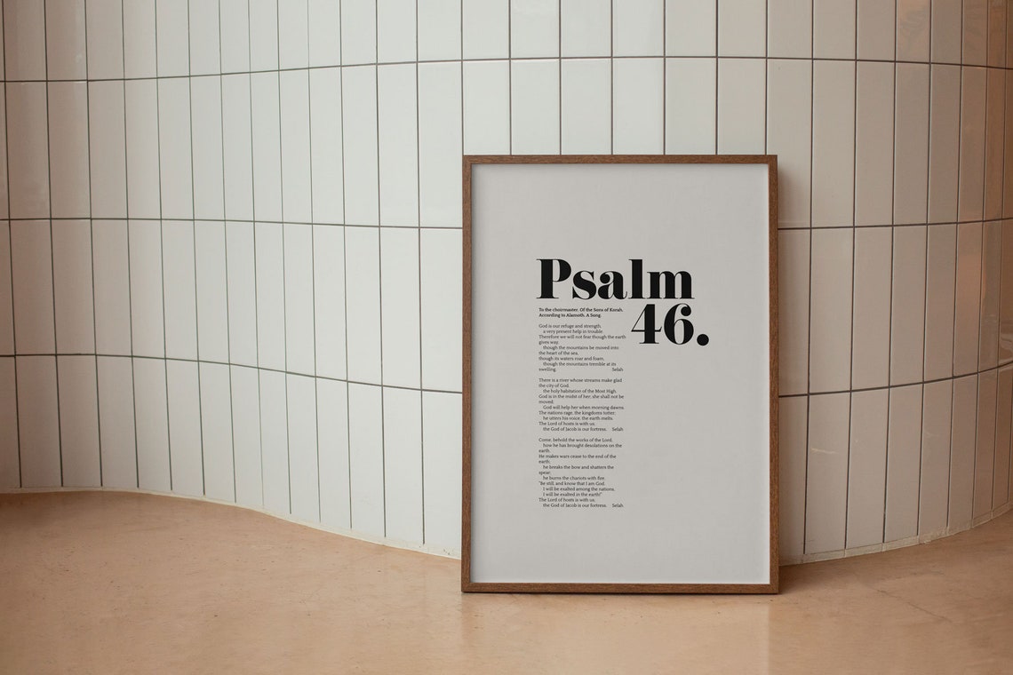 Psalm 46 Bible Verse Wall Art Minimalist Decor Christian Modern Scripture Poster Bold Typography Baptism Baby Shower Birthday Gift Idea - Image 5