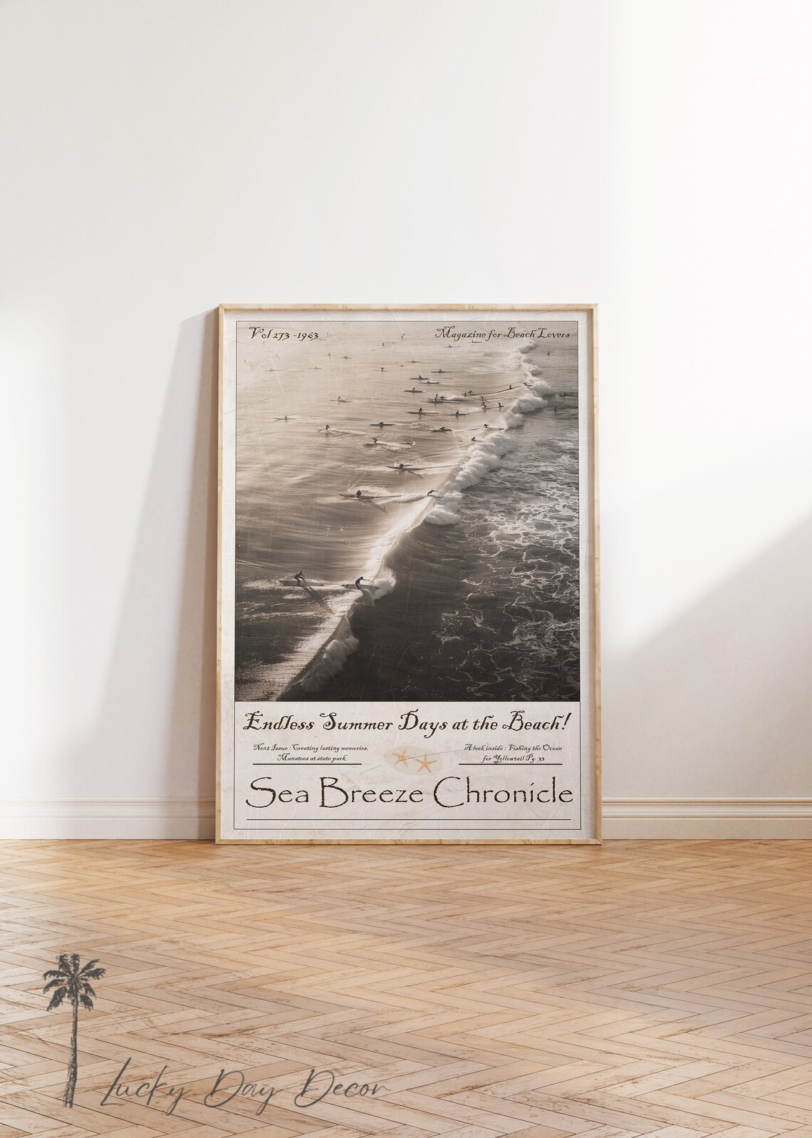 Sea Breeze Chronicle 1963 Surfing Magazine Cover Vintage Beach Poster Art