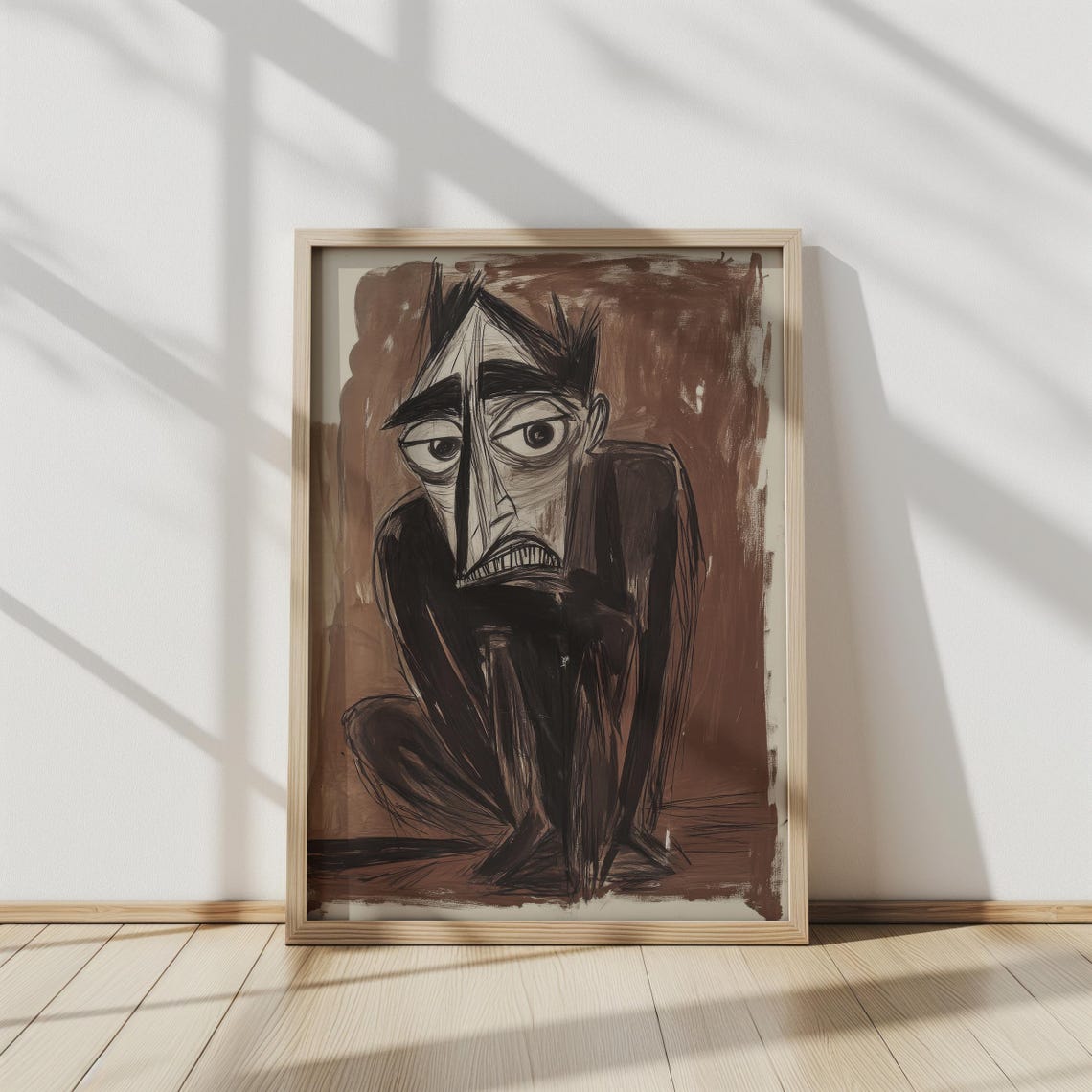 Contorted Reflections Abstract Expressionist Figure Emotional Surreal Portrait Moody Modern Art Home Decor Art Wall Art