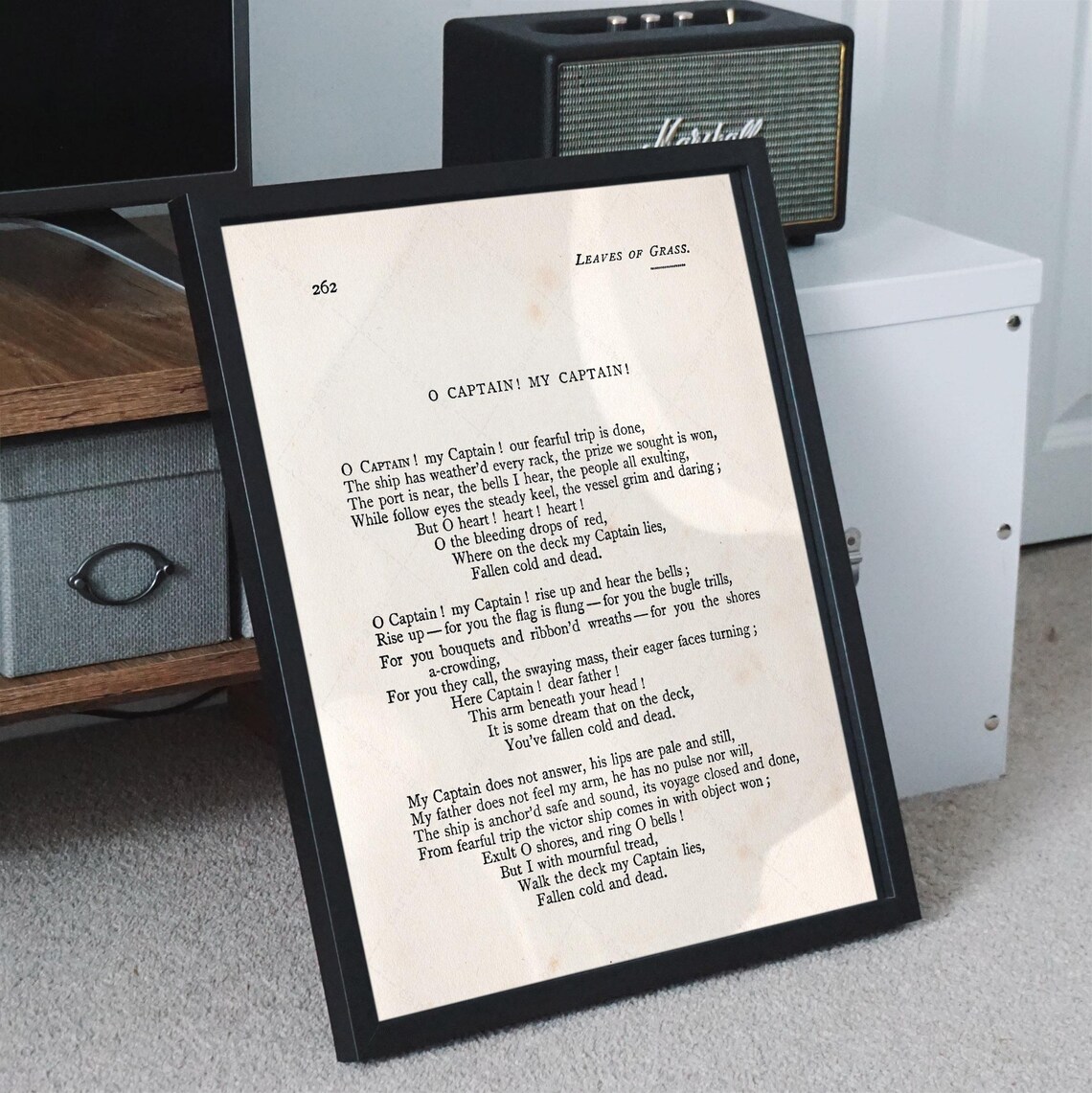 Walt Whitman O Captain My Captain Poem Leaves Of Grass Page Poster - Image 3