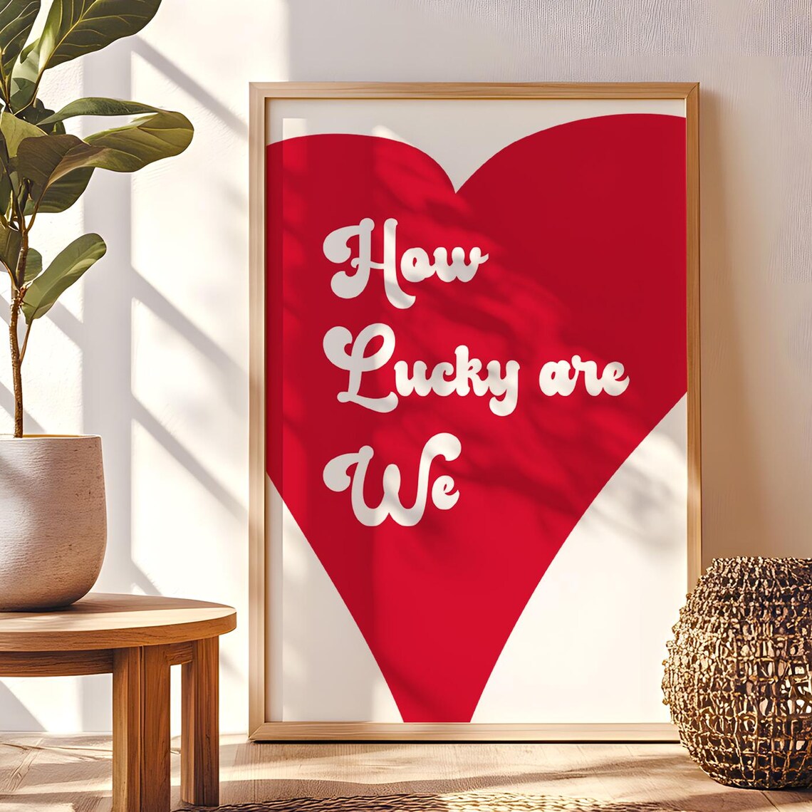 How Lucky Are We, Red Heart Bedroom Decor