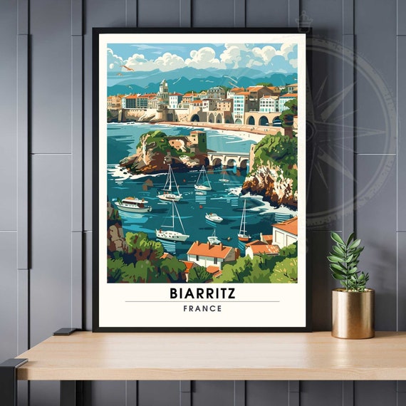 Biarritz Travel Poster Print, France