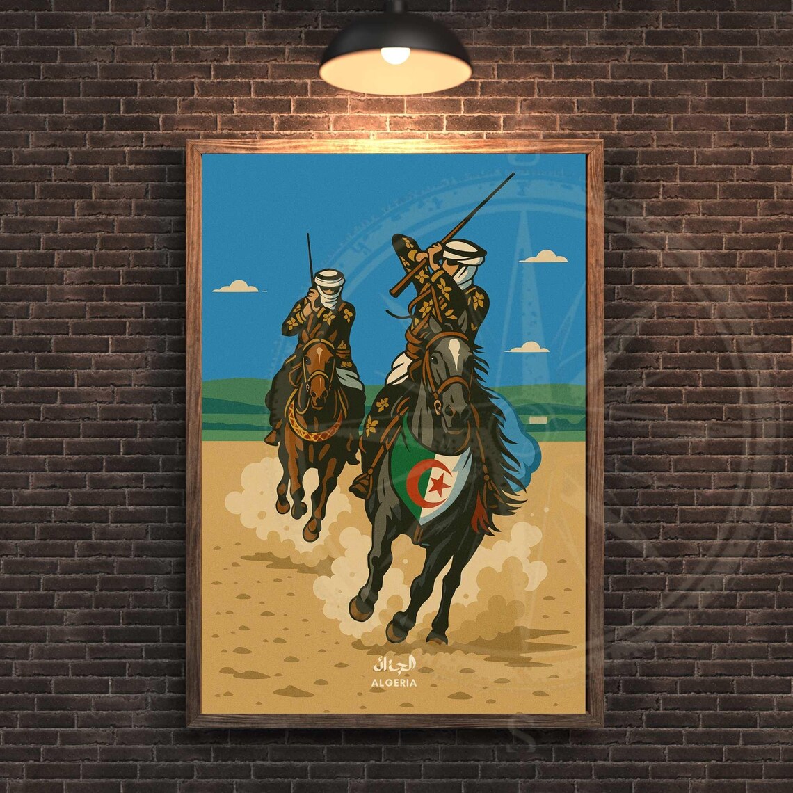 Algeria Fantasia Horse Riders Traditional Equestrian Desert Poster