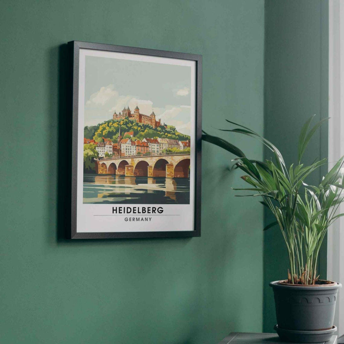 Heidelberg Old Bridge River Castle Retro Style Travel Poster - Image 4
