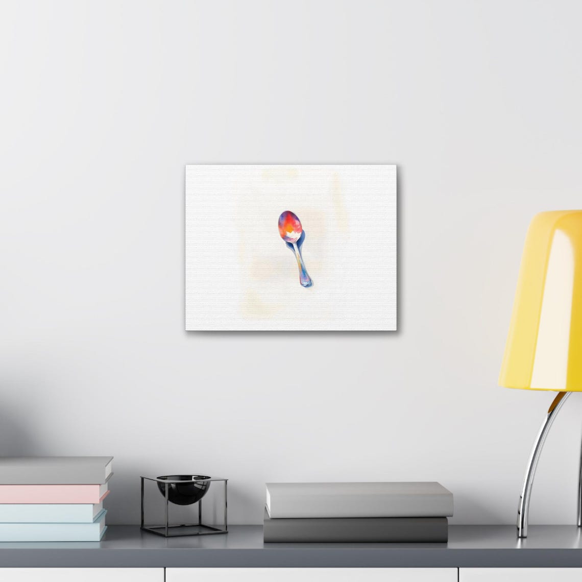 Rainbow Spoon Watercolor Splash Minimalist Kitchen Utensil Art Poster - Image 2