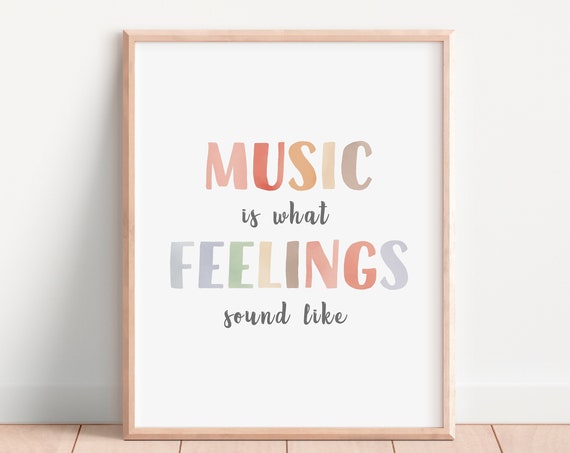 Music Quote Music Educational Poster Rainbow Musical Print Music Teacher Gift Music Classroom Wall Decor