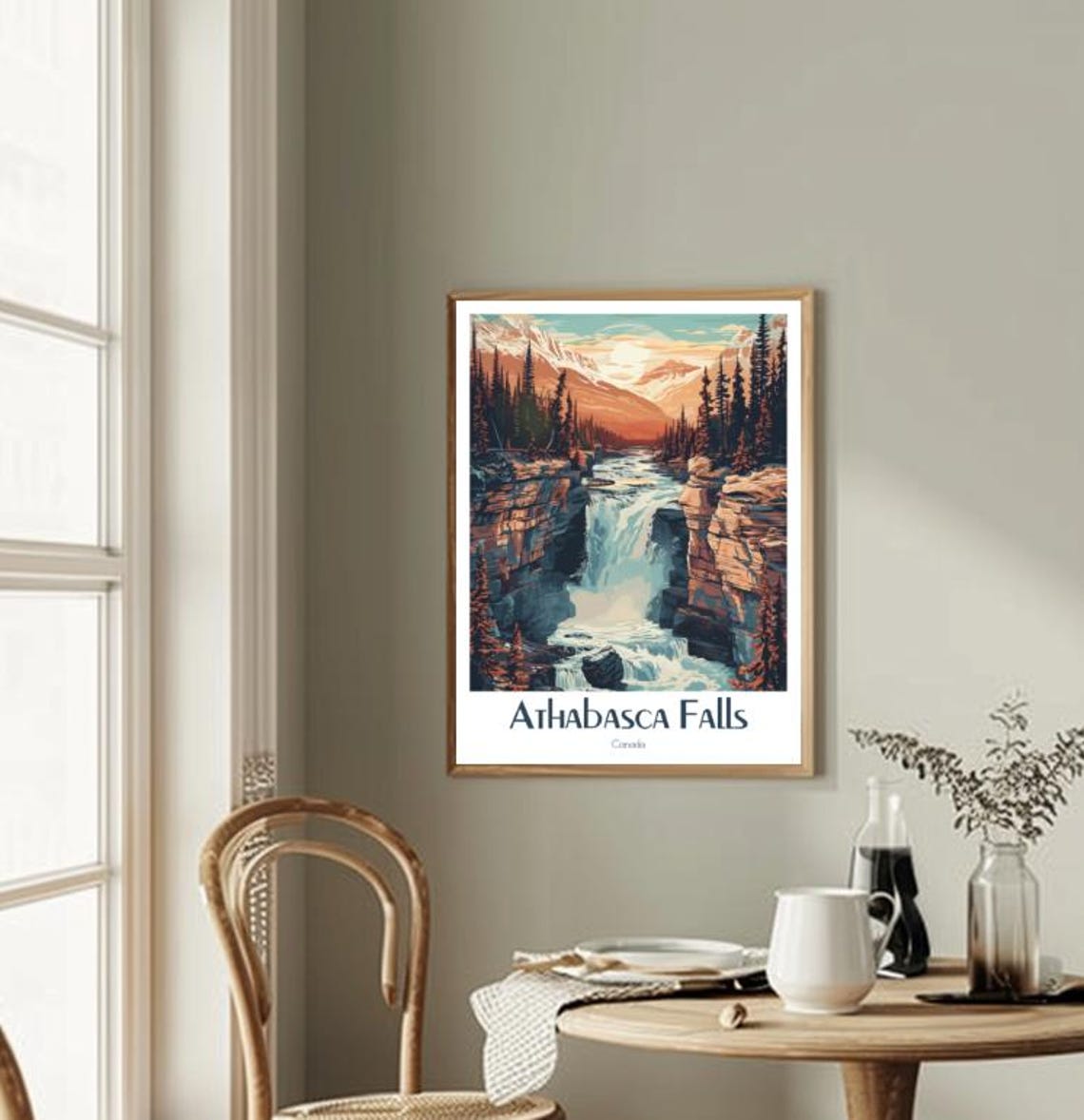 Athabasca Falls Thundering Through a Rugged Rocky Canyon Poster - Image 2