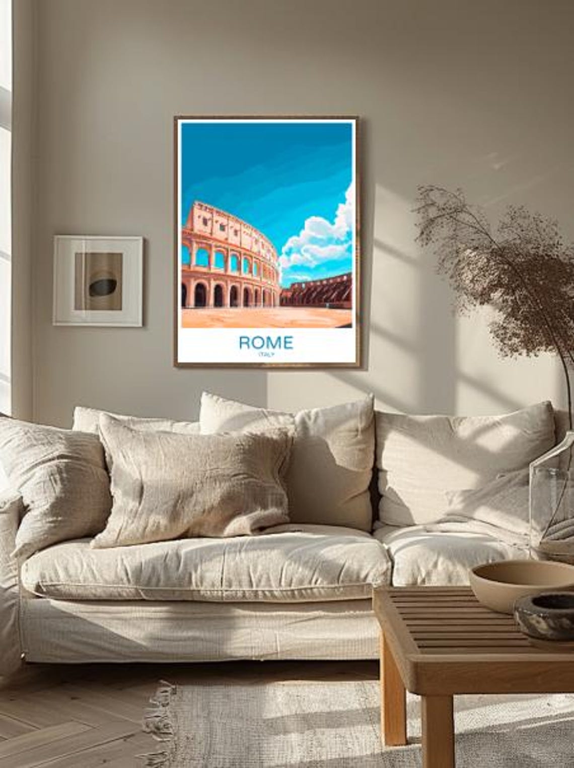 Rome Italy Travel Poster Iconic Wall Art Of Colosseum And Ancient Ruins Italy Travel Print Historic Decor Roman Art - Image 2