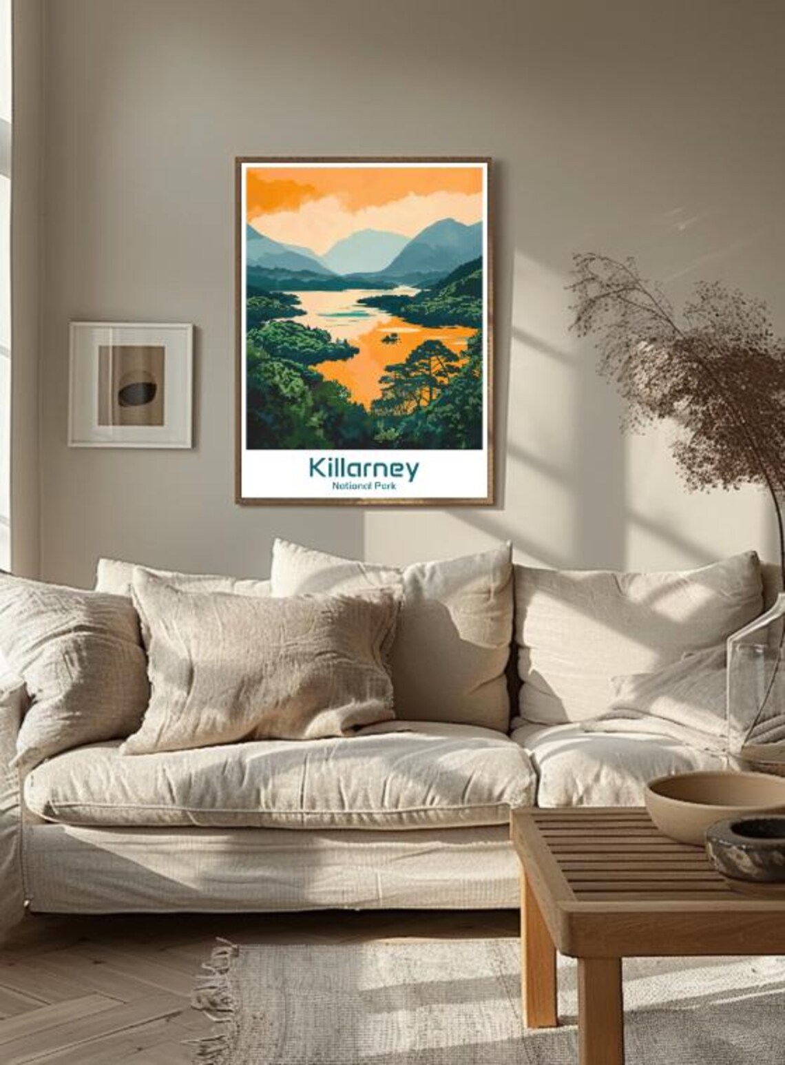 Killarney National Park Ireland Lake Sunset Illustrated Travel Poster - Image 3