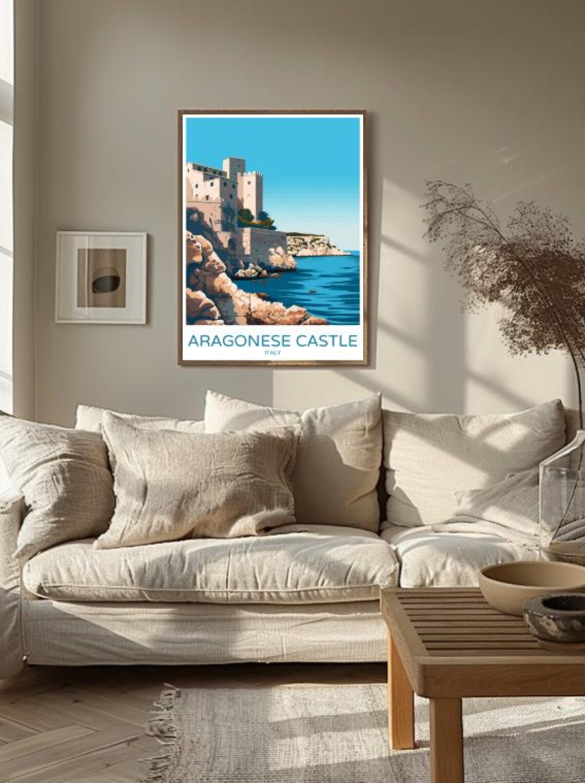Aragonese Castle Ischia Italy Seaside Fortress Travel Poster - Image 3