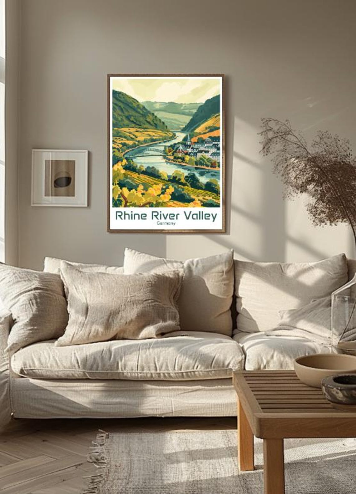 Rhine River Valley Germany Riverside Town Scenic Travel Poster - Image 3