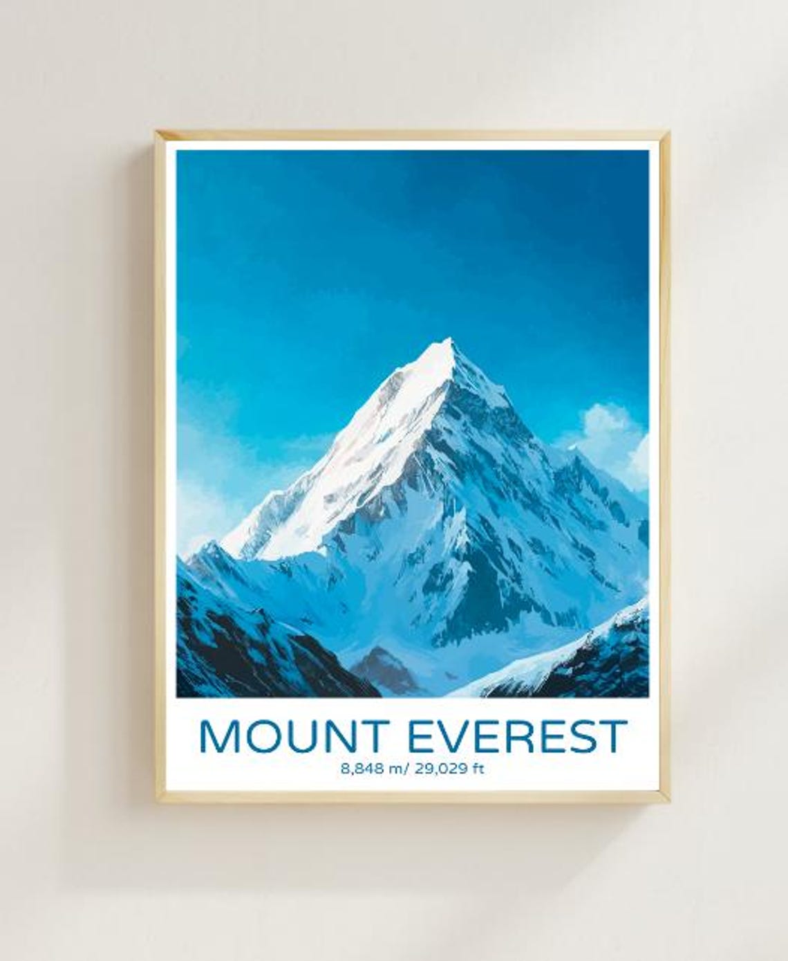 Mount Everest Himalayan Snow Capped Peak Adventure Travel Poster