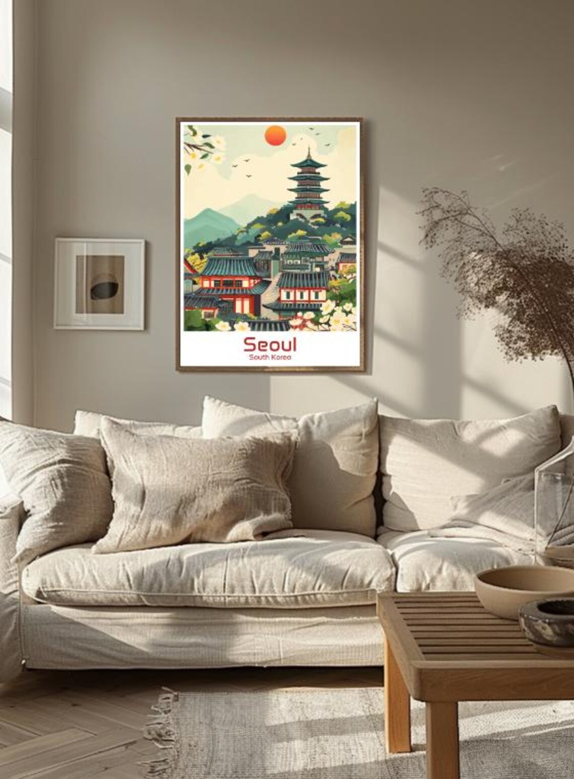 Seoul Pagoda Village Sunset Historic South Korea Travel Poster - Image 3