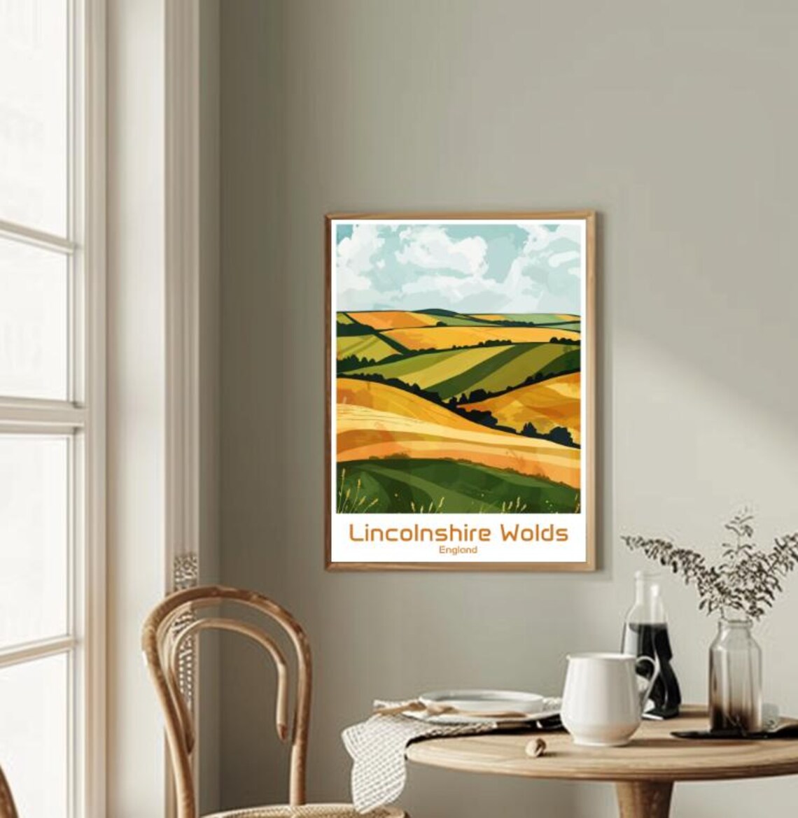 Lincolnshire Wolds England Rolling Farmland Hills Travel Poster - Image 2